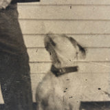 Man with Knife and Rifle, Dog with Head Turned, Large Paper Print Photo