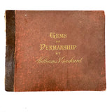 Scarce Copy of Williams & Packard's Original Gems of Penmanship, 1867, with Inked Calligraphy Dedication and Fantastic Alphabets