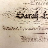 Scarce Copy of Williams & Packard's Original Gems of Penmanship, 1867, with Inked Calligraphy Dedication and Fantastic Alphabets