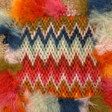 Flame Stitch and Cornucopia, Pair of 19th Century Schoolgirl Needlepoints on Homespun Linen with Puffed Borders