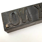 STOCK NO. (Stock, No!) Old Solid Brass Print Block