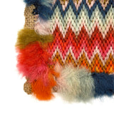 Flame Stitch and Cornucopia, Pair of 19th Century Schoolgirl Needlepoints on Homespun Linen with Puffed Borders