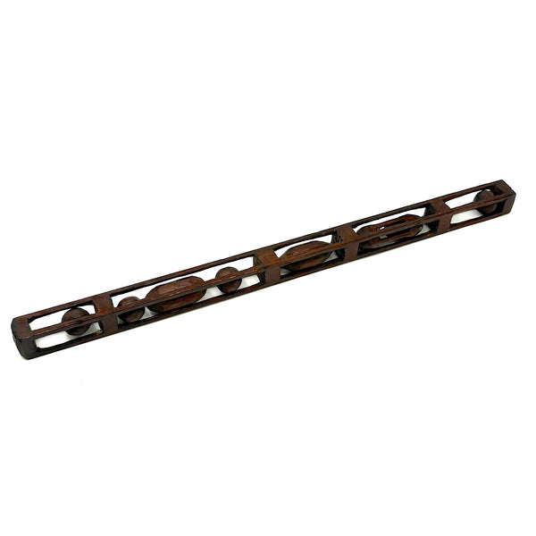 Long Whittled Whimsy with Ball in Cage inside Cage, 17 Inches