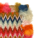 Flame Stitch and Cornucopia, Pair of 19th Century Schoolgirl Needlepoints on Homespun Linen with Puffed Borders