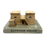 SOLD WPA Educational Architectural Model: Painted Chalkware Egyptian House, 1930s/early 1940s
