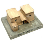 SOLD WPA Educational Architectural Model: Painted Chalkware Egyptian House, 1930s/early 1940s
