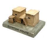 SOLD WPA Educational Architectural Model: Painted Chalkware Egyptian House, 1930s/early 1940s