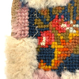 Flame Stitch and Cornucopia, Pair of 19th Century Schoolgirl Needlepoints on Homespun Linen with Puffed Borders