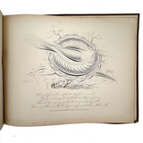 Scarce Copy of Williams & Packard's Original Gems of Penmanship, 1867, with Inked Calligraphy Dedication and Fantastic Alphabets