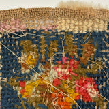 Flame Stitch and Cornucopia, Pair of 19th Century Schoolgirl Needlepoints on Homespun Linen with Puffed Borders