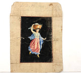 Baccante dell'Ercolano, Much Handled 19th Century Italian Grand Tour Watercolor