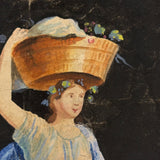 Baccante dell'Ercolano, Much Handled 19th Century Italian Grand Tour Watercolor