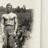 Shirtless Man Squinting into the Sun, c. 1930s-40s Snapshot