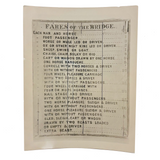 Fares of the Bridge, c. 1940s Snapshot of Historic Sign from Entrance to Former Hartford-East Hartford Covered Bridge