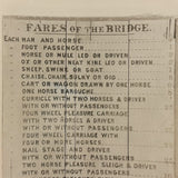 Fares of the Bridge, c. 1940s Snapshot of Historic Sign from Entrance to Former Hartford-East Hartford Covered Bridge