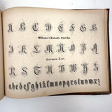 Scarce Copy of Williams & Packard's Original Gems of Penmanship, 1867, with Inked Calligraphy Dedication and Fantastic Alphabets