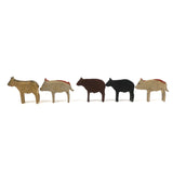 Five Sweet Little Carved, Painted Erzgebirge Animals
