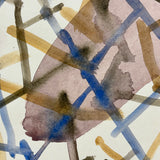Figure with Raised Hand Amid Abstract Field, Wonderful Large Signed Watercolor