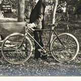 Young Man with Setter and Safety Bicycle, Ultra Sharp Paper Print from Glass Plate Negative c. 1900