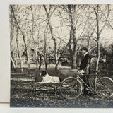 Young Man with Setter and Safety Bicycle, Ultra Sharp Paper Print from Glass Plate Negative c. 1900