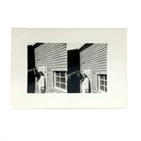 Woman Nuzzling Horse x 2, Double Exposure Vintage Velox Snapshot