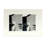 Woman Nuzzling Horse x 2, Double Exposure Vintage Velox Snapshot