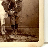 Portrait of Man, Child and Prized Milking Goat Just Milked, Giorgio Conrad, Naples, Italy, c. 1860s CDV