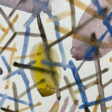 Figure with Raised Hand Amid Abstract Field, Wonderful Large Signed Watercolor