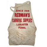 Rebman's Carnival Supplies, Lancaster, PA Vintage Employee Canvas Apron