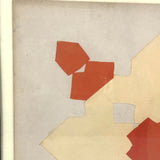 Sweet Old Froebel Kindergargten Cut Paper Design in Taped Glass Frame