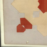 Sweet Old Froebel Kindergargten Cut Paper Design in Taped Glass Frame