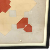 Sweet Old Froebel Kindergargten Cut Paper Design in Taped Glass Frame