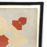 Sweet Old Froebel Kindergargten Cut Paper Design in Taped Glass Frame
