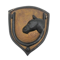 Lucky Horse and Spur Carved Wall Plaque with Great Surface