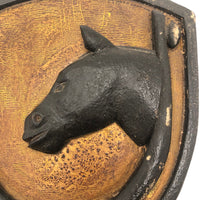 Lucky Horse and Spur Carved Wall Plaque with Great Surface