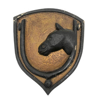 Lucky Horse and Spur Carved Wall Plaque with Great Surface