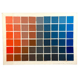 Color Study Grid, Mounted Hand-painted Squares on Board, 1985