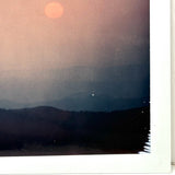 SOLD Sunset Sky, Full Moon, Luminous 1974 Polaroid Polacolor Print with Excellent Printing Flaw