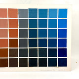 Color Study Grid, Mounted Hand-painted Squares on Board, 1985