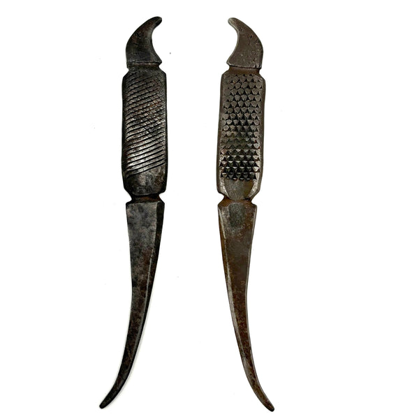Beautiful Hand-forged and Rasped Presumed Farrier's Tool with Two Files, Hook, and Blade