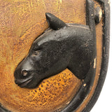 Lucky Horse and Spur Carved Wall Plaque with Great Surface