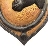 Lucky Horse and Spur Carved Wall Plaque with Great Surface