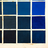 Color Study Grid, Mounted Hand-painted Squares on Board, 1985