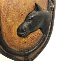 Lucky Horse and Spur Carved Wall Plaque with Great Surface