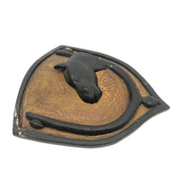 Lucky Horse and Spur Carved Wall Plaque with Great Surface