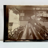Fine Cigars, Saturday Evening Post, Man in Roseville/East Orange, NJ Train Station Waiting Room, 1899 Sepia Print