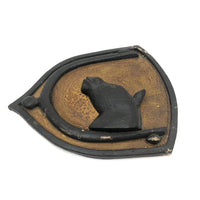 Lucky Horse and Spur Carved Wall Plaque with Great Surface