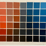 Color Study Grid, Mounted Hand-painted Squares on Board, 1985