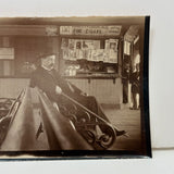 Fine Cigars, Saturday Evening Post, Man in Roseville/East Orange, NJ Train Station Waiting Room, 1899 Sepia Print