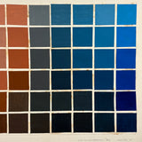 Color Study Grid, Mounted Hand-painted Squares on Board, 1985